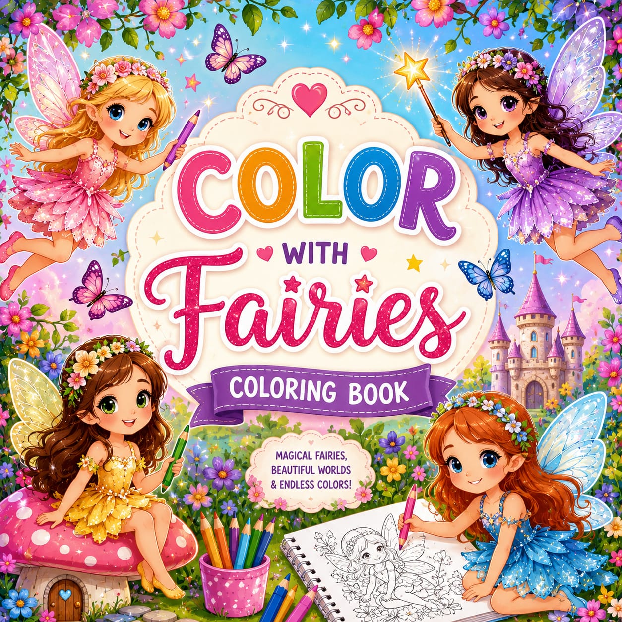 Color with Fairies – Kids Coloring Book