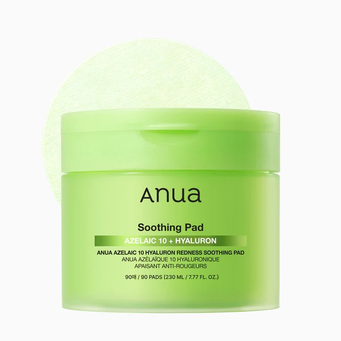 ANUA Azelaic 10 Hyaluron Redness Soothing Pad 90 PADS بادات تونر مهدئة للأحمرار ومضاد للتهيج
