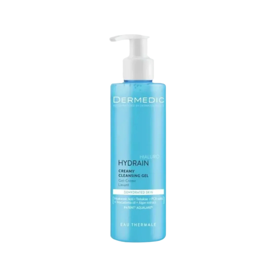 DERMEDIC Hydrain Hialuro Creamy Cleansing Gel - 200ml | ديرمديك غسول جل للبشرة الجافة و الحساسة - 200 مل